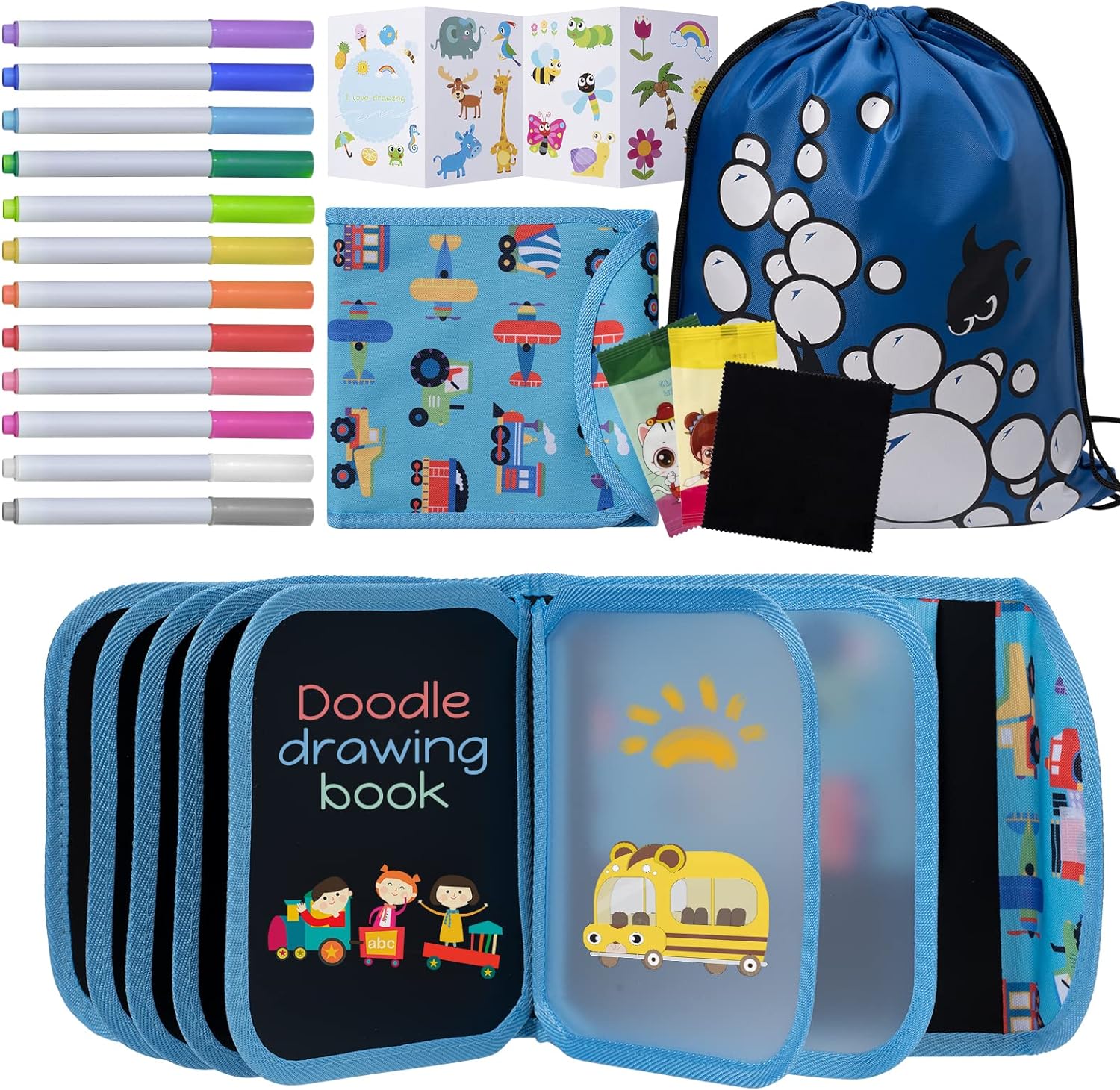 Erasable Drawing Pad, 8inch Plane Activities for Kids, Doodle Book for Kids 3 4...