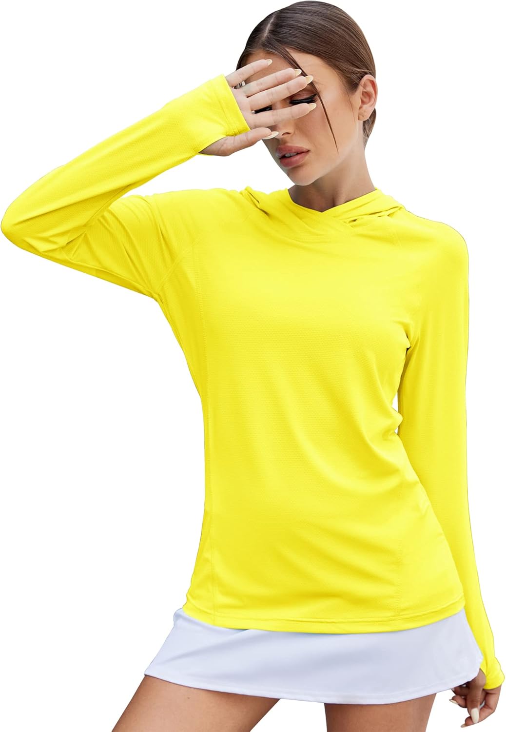 LUYAA Women's UPF 50+ Sun Protection Hoodie Breathable Stretch Hiking Shirts Lon...
