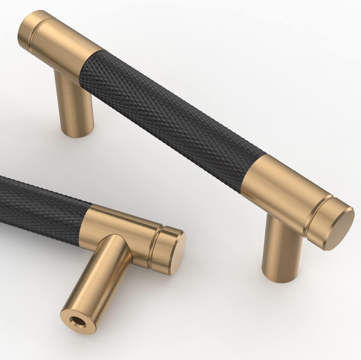 Asidrama 10 Pack Cabinet Pulls, Special Matte Black and Champagne Bronze Handles...