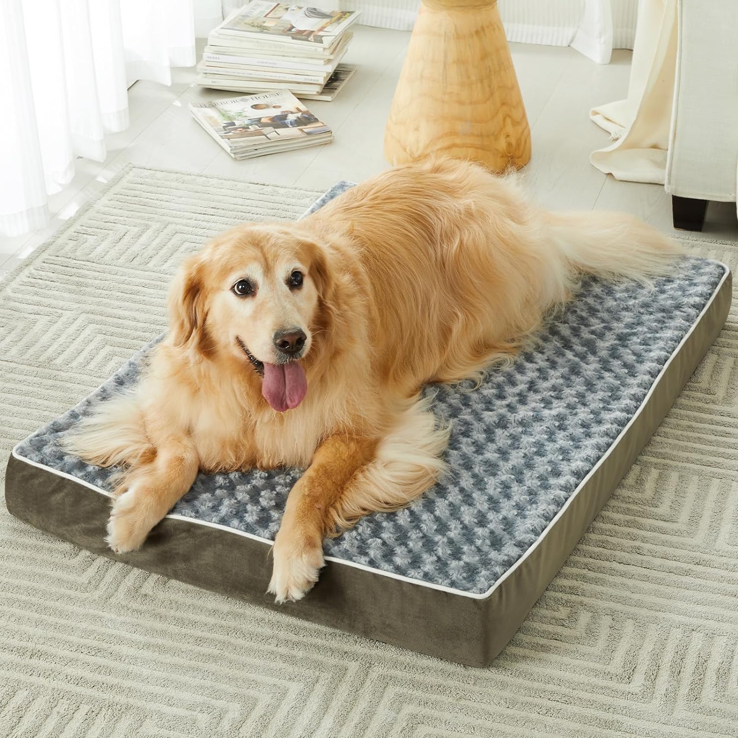WNPETHOME Orthopedic Large Dog Bed, Special Dogs Bed for Large Dogs with Egg Foa...