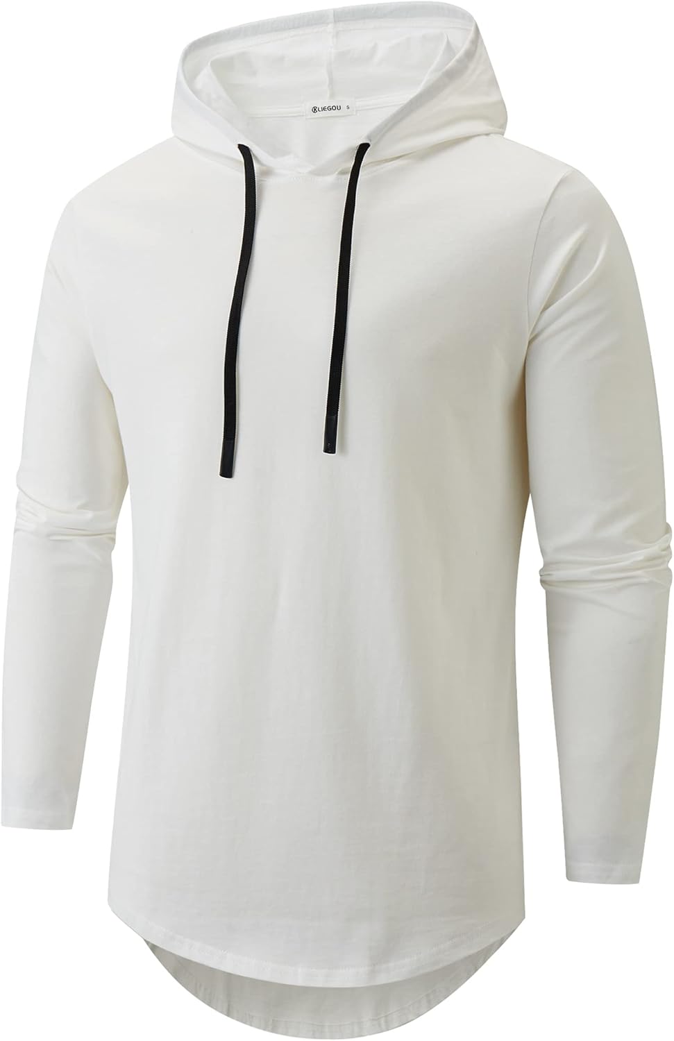 KLIEGOU Mens Longline Hoodie, Special Cotton Hipster T-Shirt, Innovative Hip Hop...