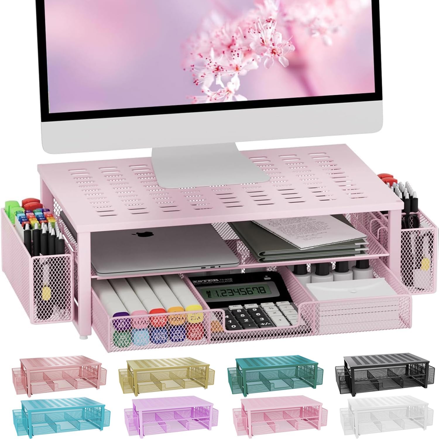 gianotter Monitor Stand with Drawer and Pen Holder, Desk Organizers and Accessor...