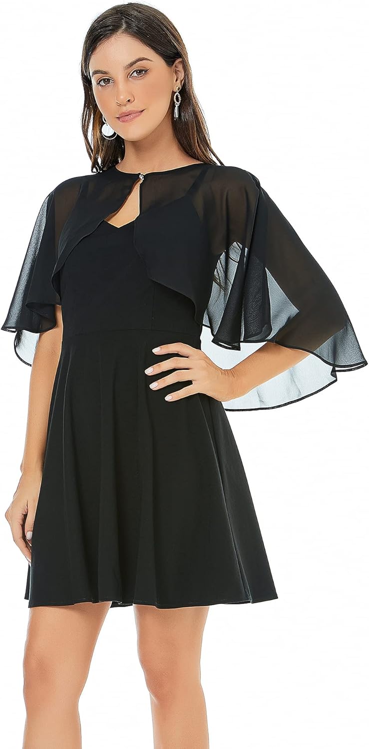 Womens Shawls and Wraps, Special Chiffon Shawl Cape for Evening Dress, Unique Ca...