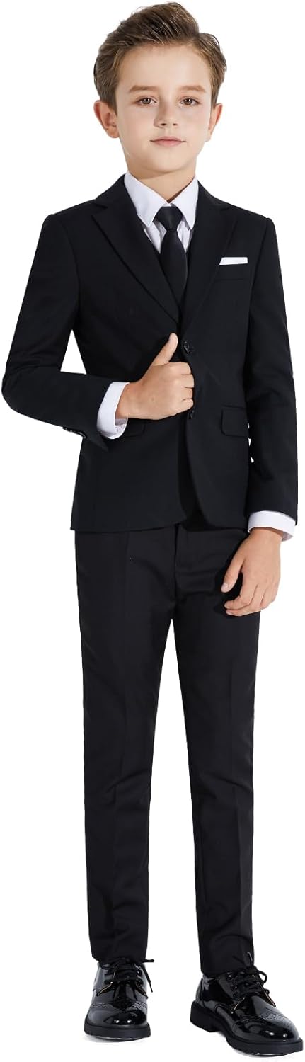 Plavict Boys Suit for Youth Boys Formal Suit Set Adjustable Waist Slim Fit Suit...