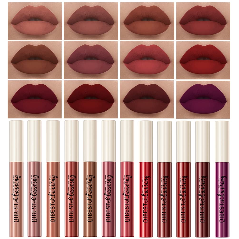 QiBest Matte Liquid Lipstick Set, Special Lipstick for Girls, Innovative 12Pcs L...