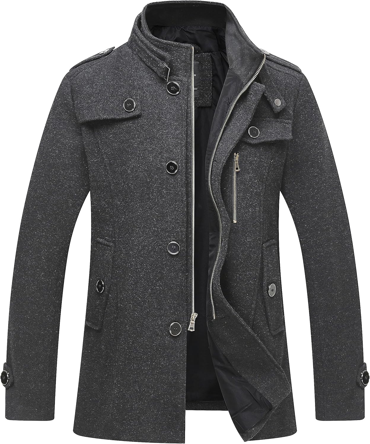 Wantdo Men's Jacket, Special Wool Blend Jacket With Stand Collar, Affordable Win...