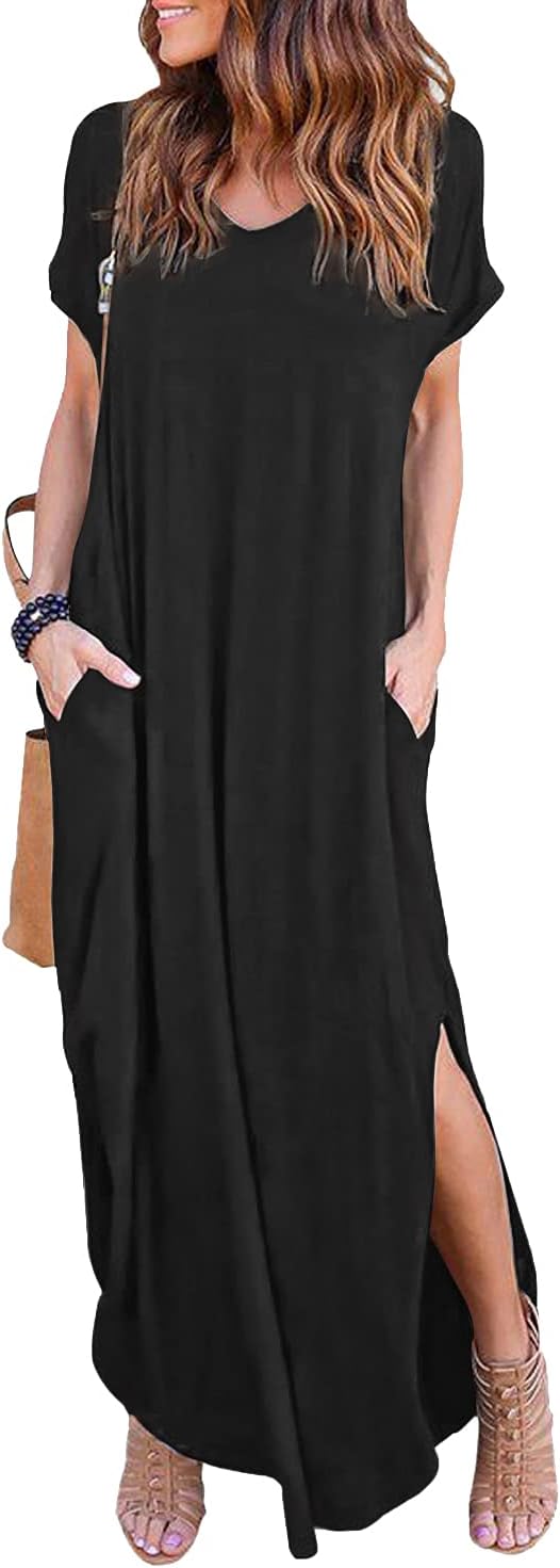 Arolina Women's Summer Maxi Dress, Special Casual Loose Long Beach Dress With Po...