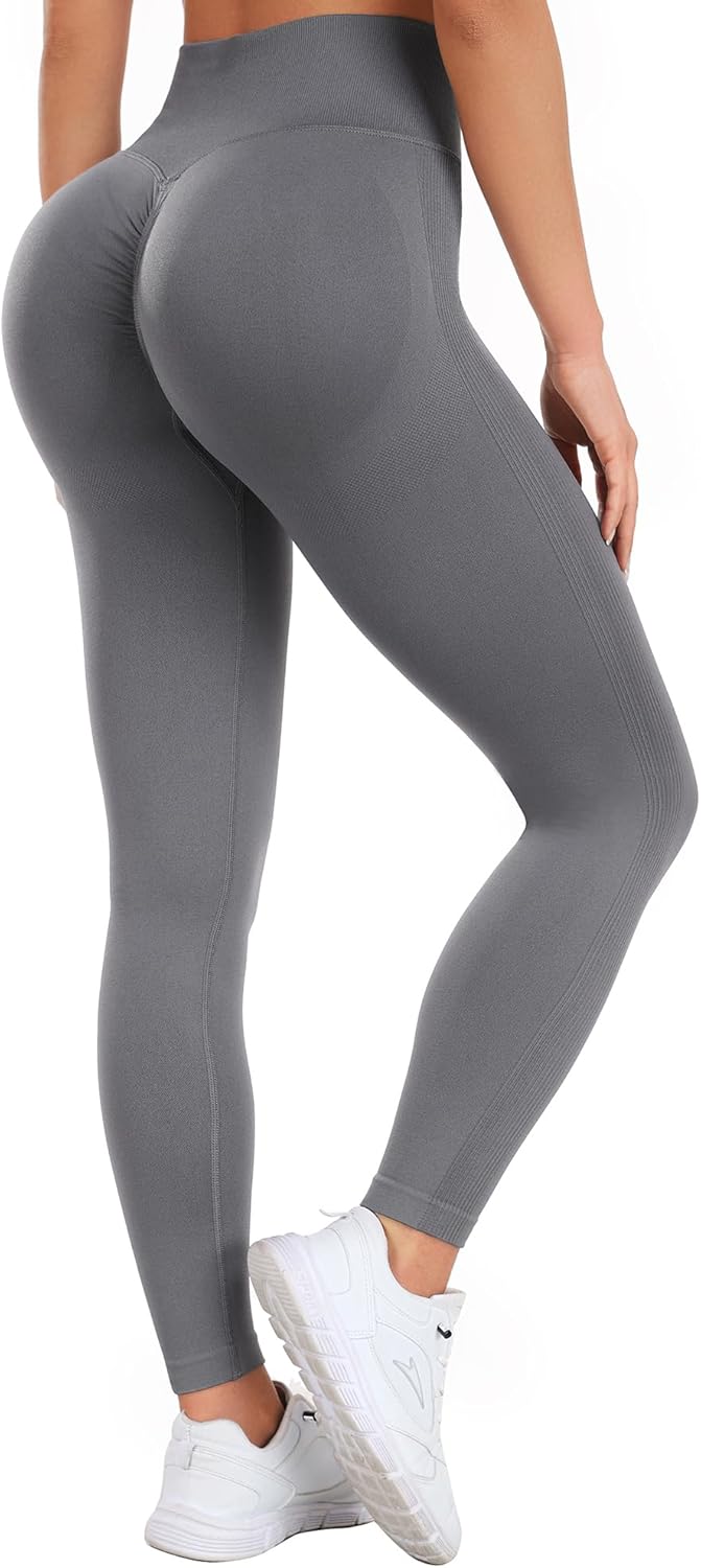 Ulknyss Seamless Butt Lifting Leggings for Women UK High Waisted Scrunch Booty G...
