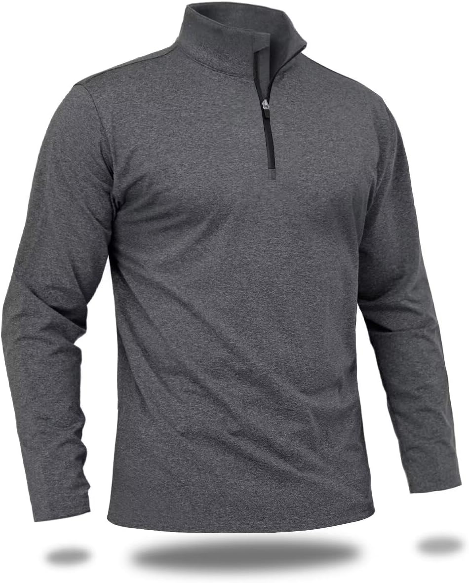 Boladeci Men's Quarter Zip Pullover Premium Fleece Lined Heather Long Sleeve Gol...