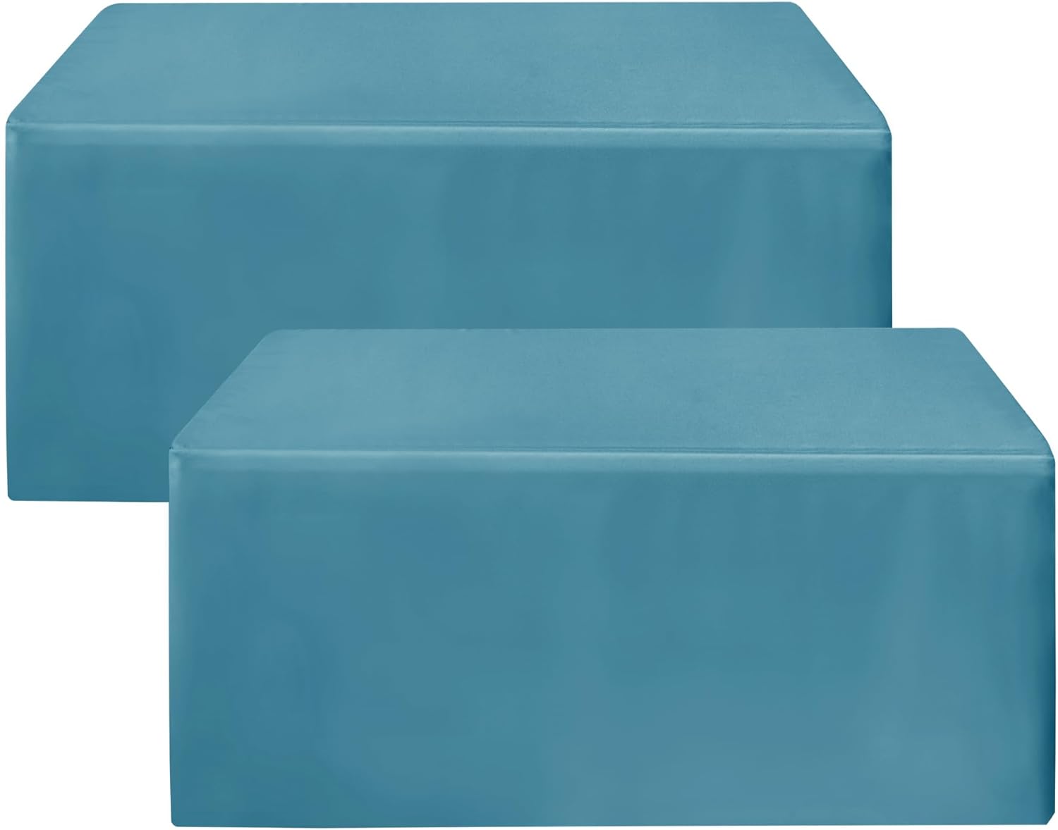 HolidayIdeas 2 Pack Fitted Table Clothes - 48 x 24 Inch - Teal Rectangle Tablecl...