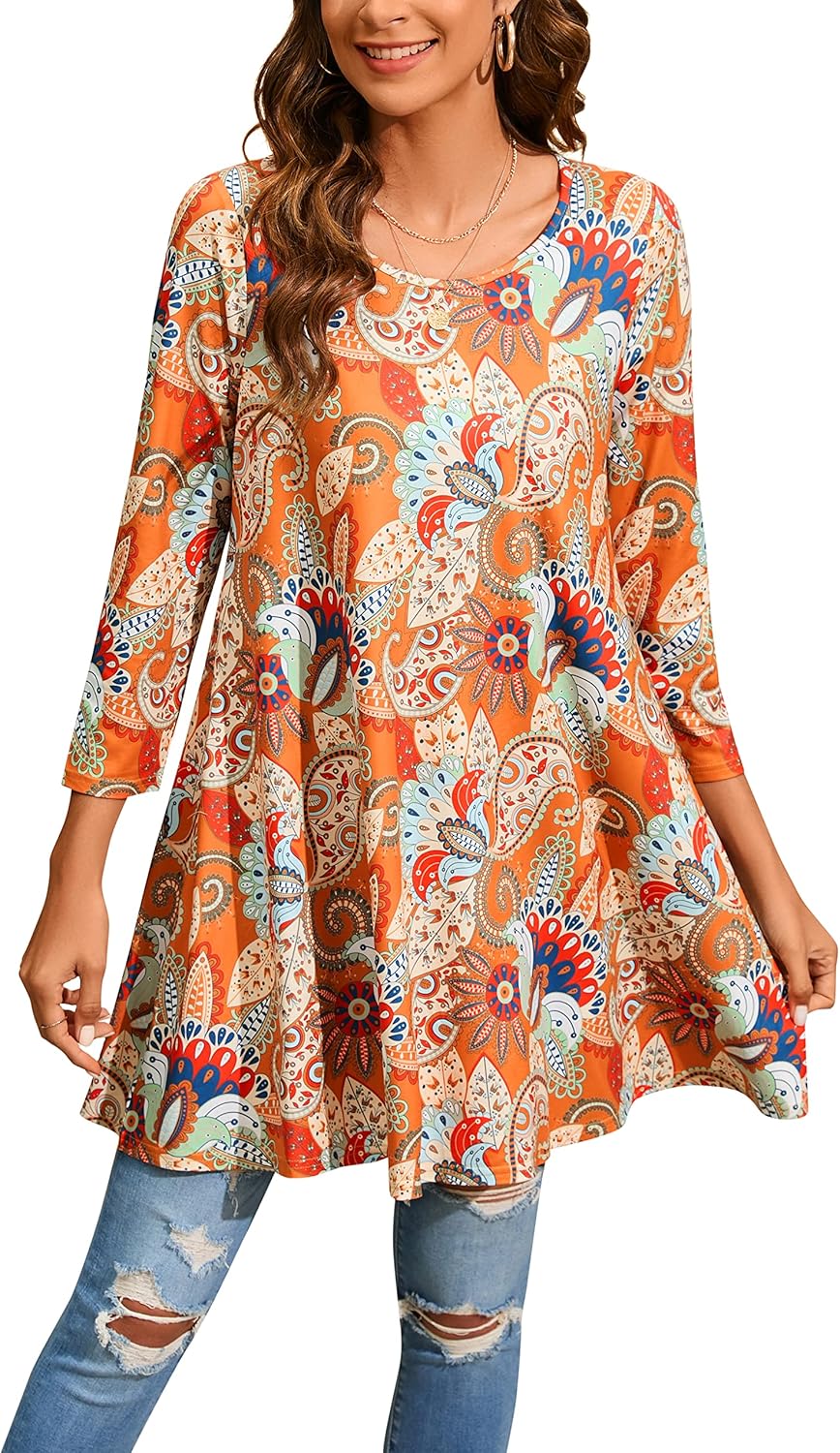 Enmain Women's Tunic Top, Special Casual Tunic Top with 3/4 Long Sleeves, Innova...