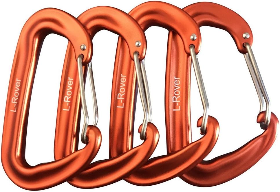Carabiner,12KN Lightweight Heavy Duty Carabiner Clips,Aluminium Wiregate Caribea...