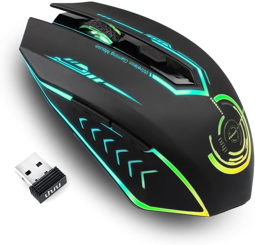 UHURU Wireless Gaming Mouse, High-Quality Rechargeable USB Wireless Mouse for Up...