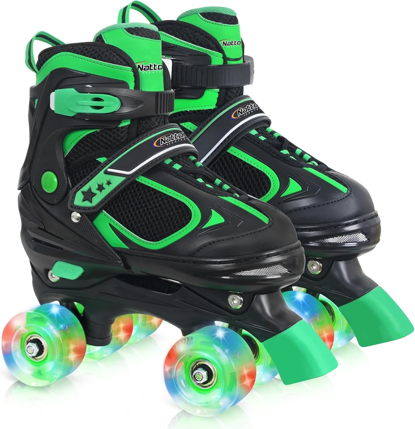 Nattork Kids Roller Skates for Boys Girls Kids, 4 Sizes Adjustable Quad Skates w...