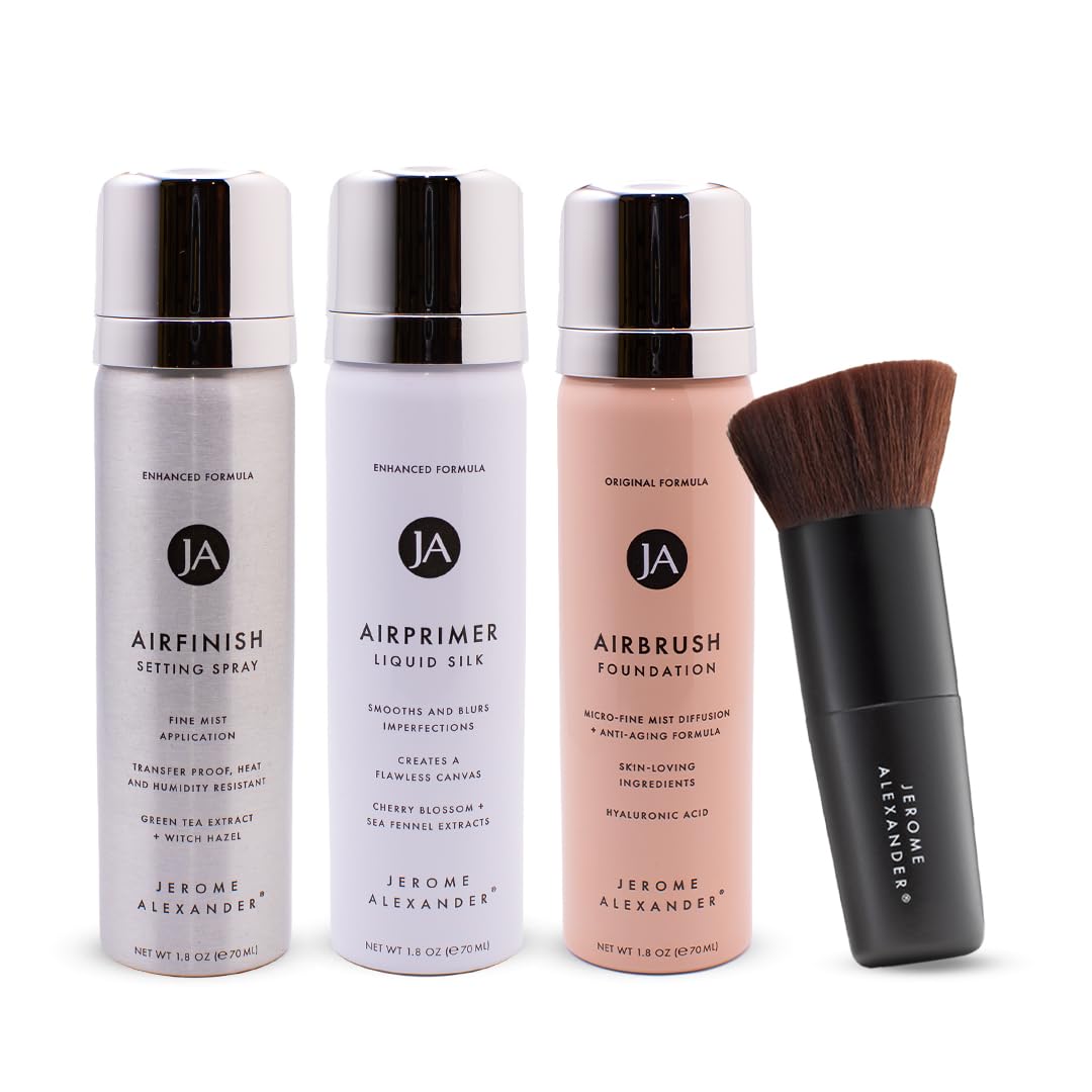 Jerome Alexander MagicMinerals AirBrush Foundation, Light Medium, 5pc Set - AirB...