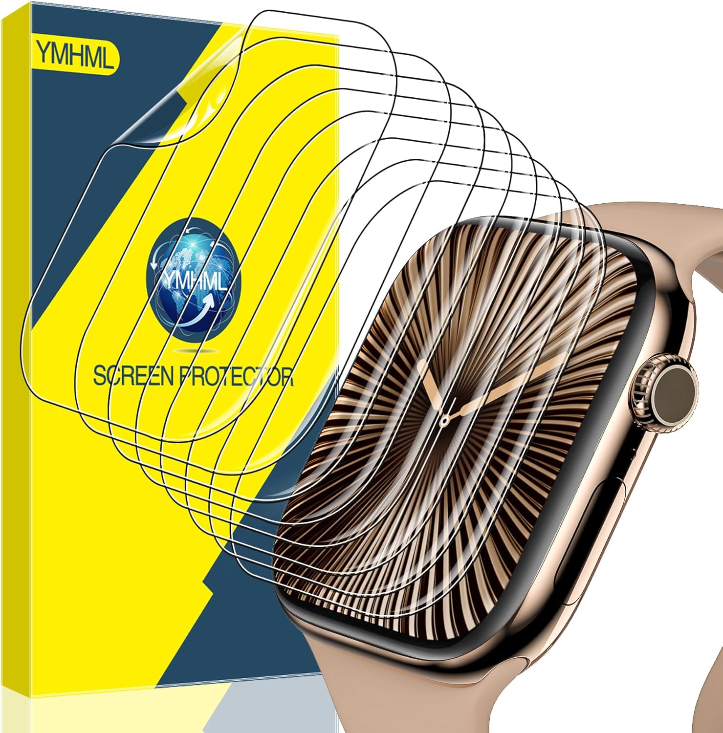 YMHML 8 Pack Compatible Apple Watch Protector, Special Screen Protector with Upg...