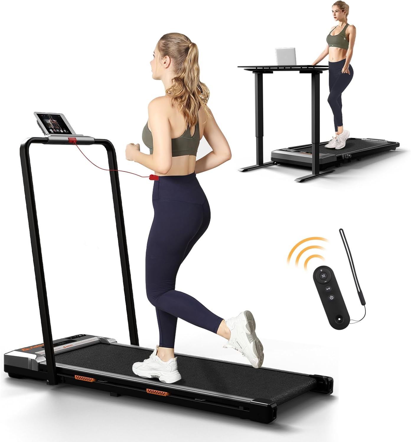 Under Desk Treadmill, Walking Pad 2 in 1 for Walking and Jogging, Portable Walki...