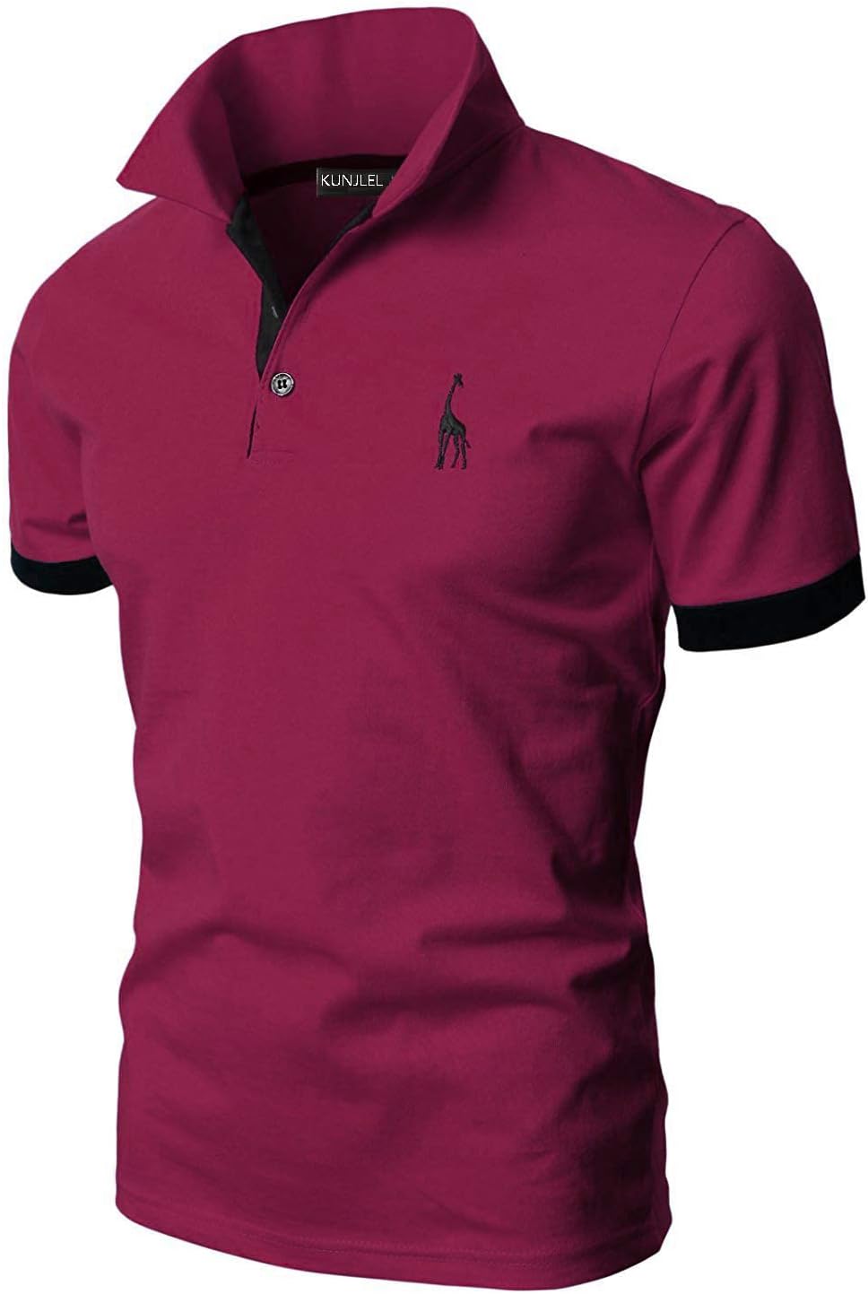 KUNJLELP Men's Regular-Fit Cotton Pique Polo Shirt Short Sleeve Golf Polos XL Re...