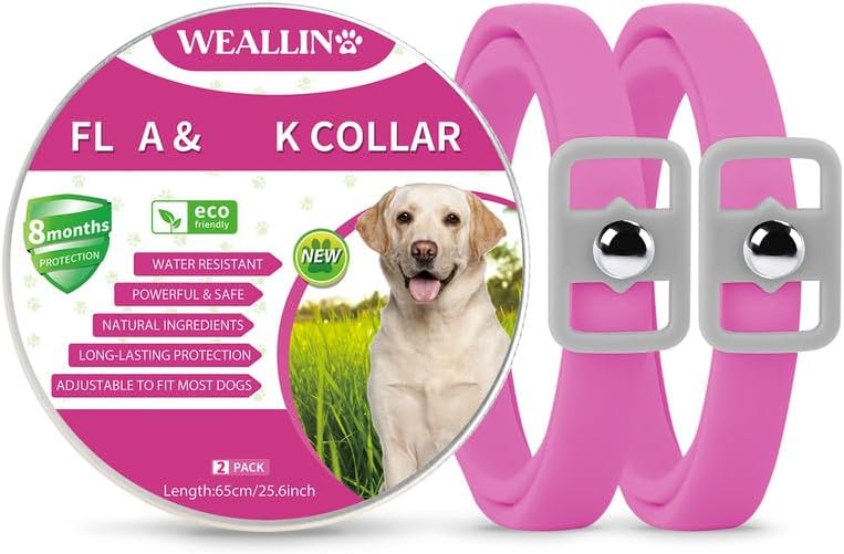 WEALLIN 2PCS Dog Collar, Special Collar for Dogs with Built-in Plant-Based Formu...