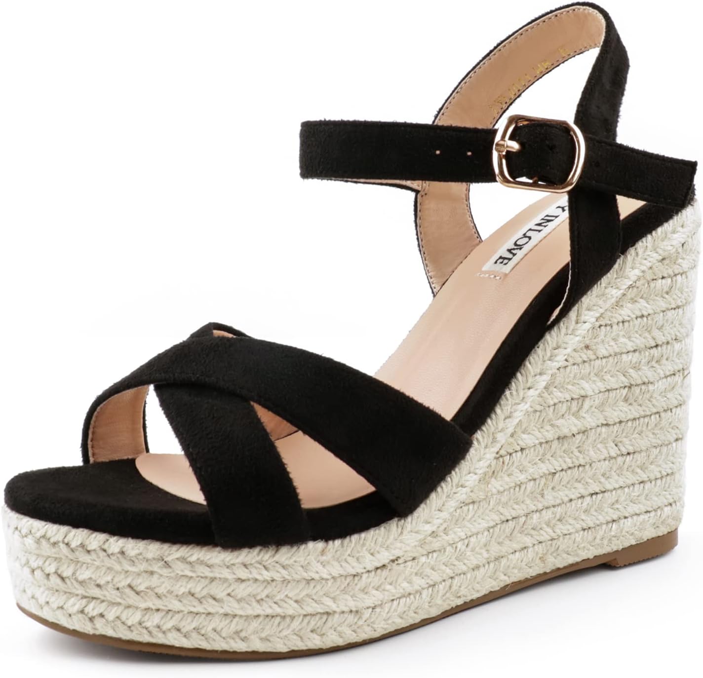 JOY IN LOVE Womens Espadrilles Wedge Sandals Platform Heels Ankle Strap Open Toe...