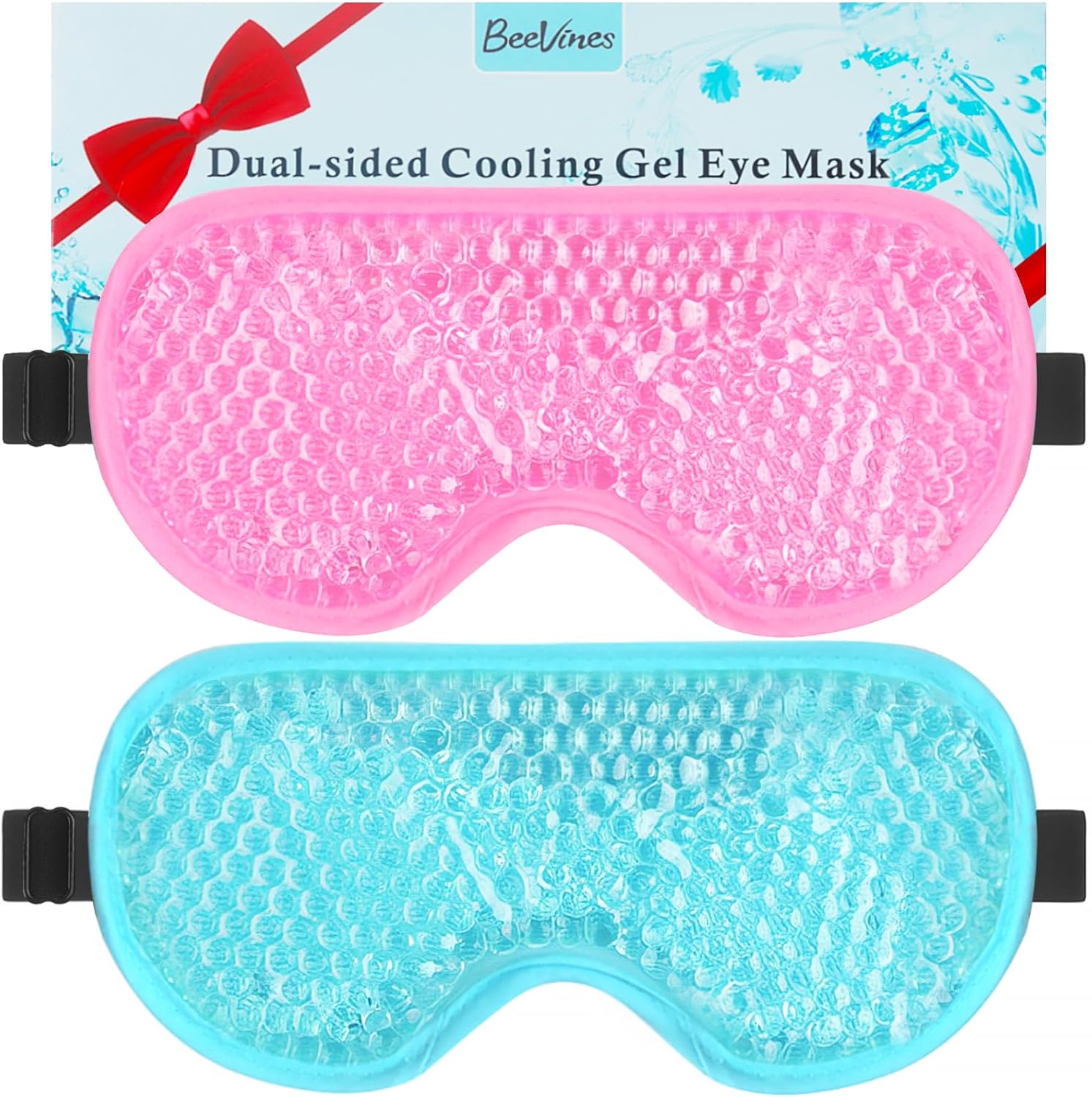 BeeVines Cooling Eye Mask, 2 Pack Gel Cold Eye Mask for Puffy Eyes, Eye Mask for...