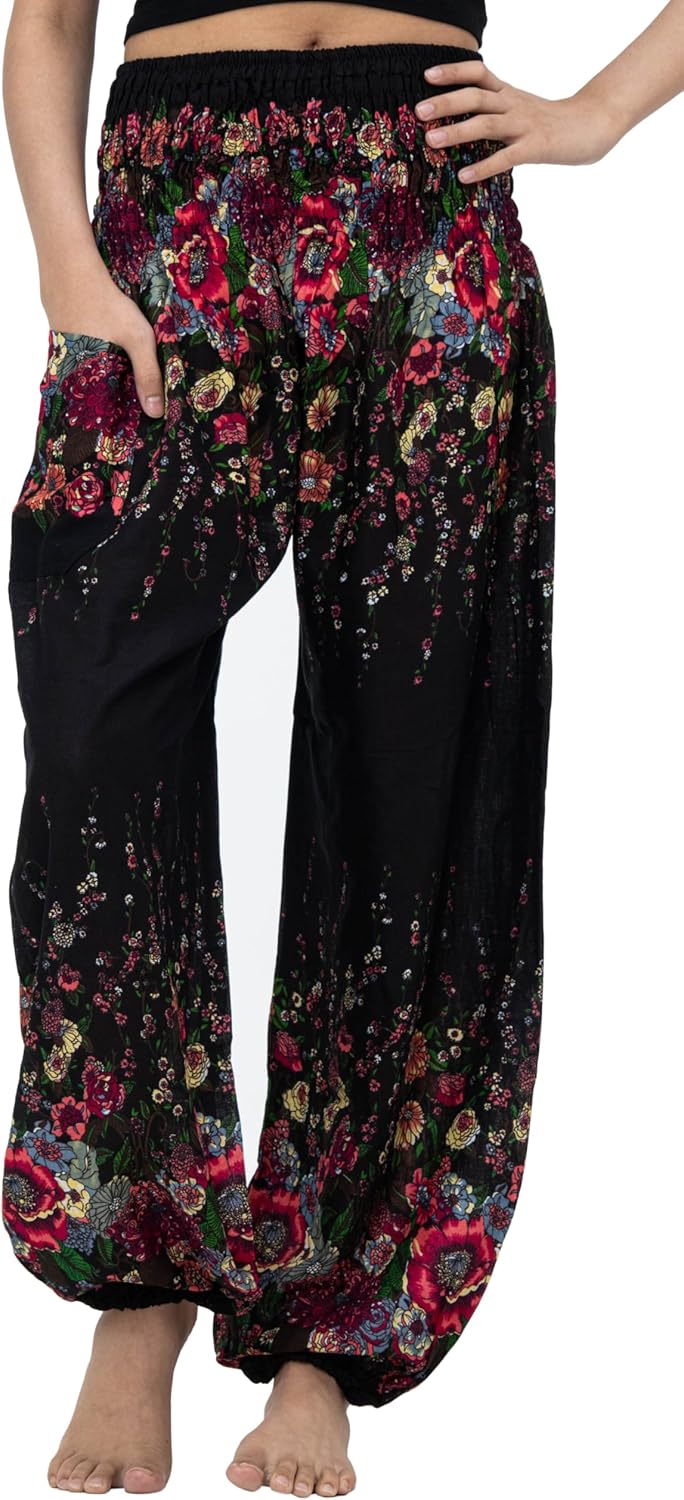 B BANGKOK PANTS, Stylish Harem Pants for Women, Affordable Yoga Boho Clothes wit...