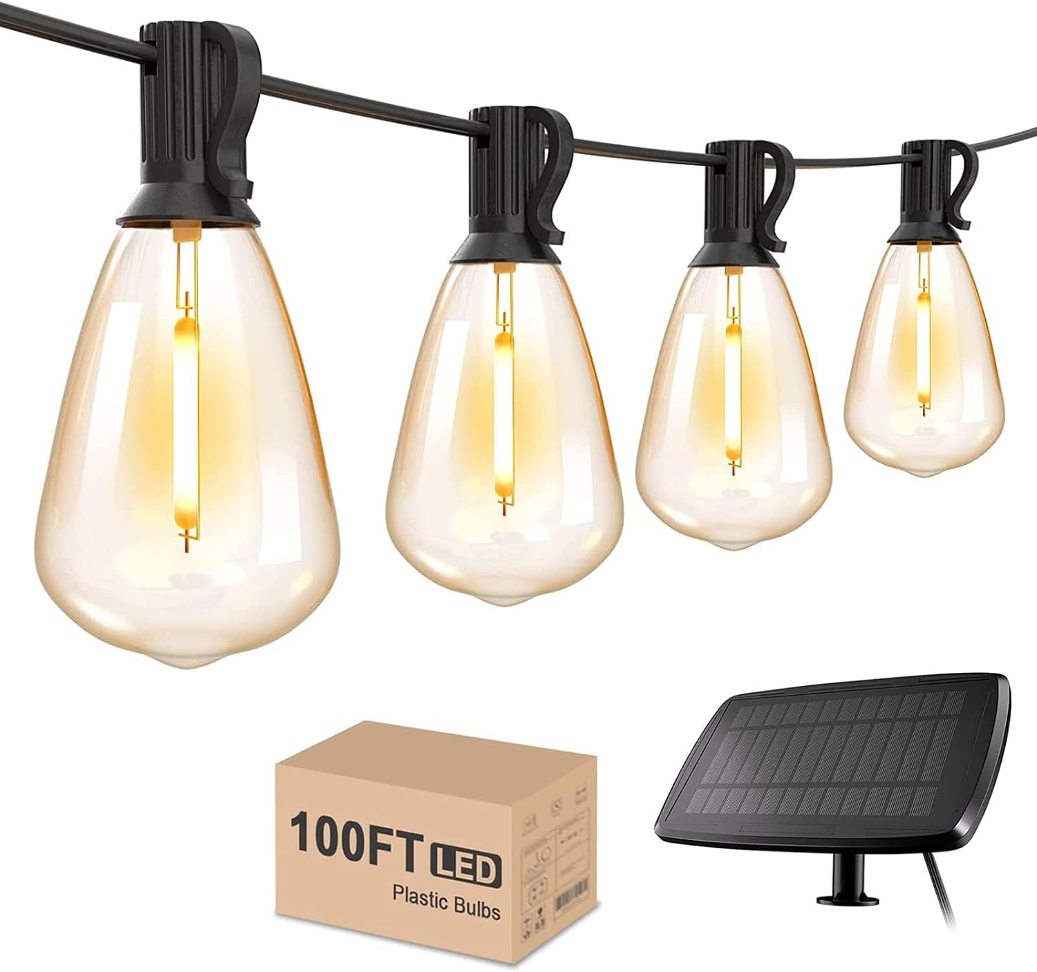 Svater Solar Festoon Lights Solar Powered, ST38 100FT/30m String Lights Waterpro...