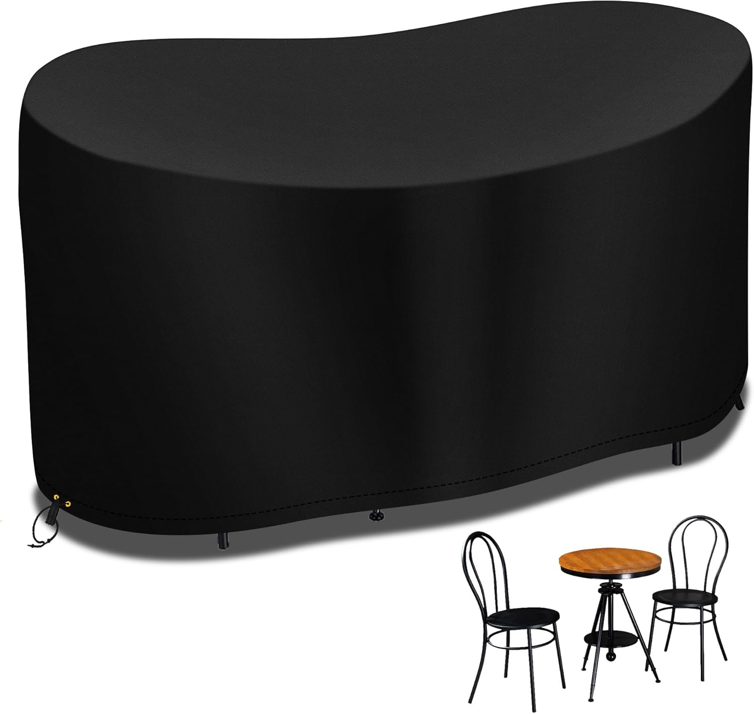 RICHIE Small Bistro Set Cover, 124 * 63 * 80cm Waterproof Outdoor Garden Patio F...