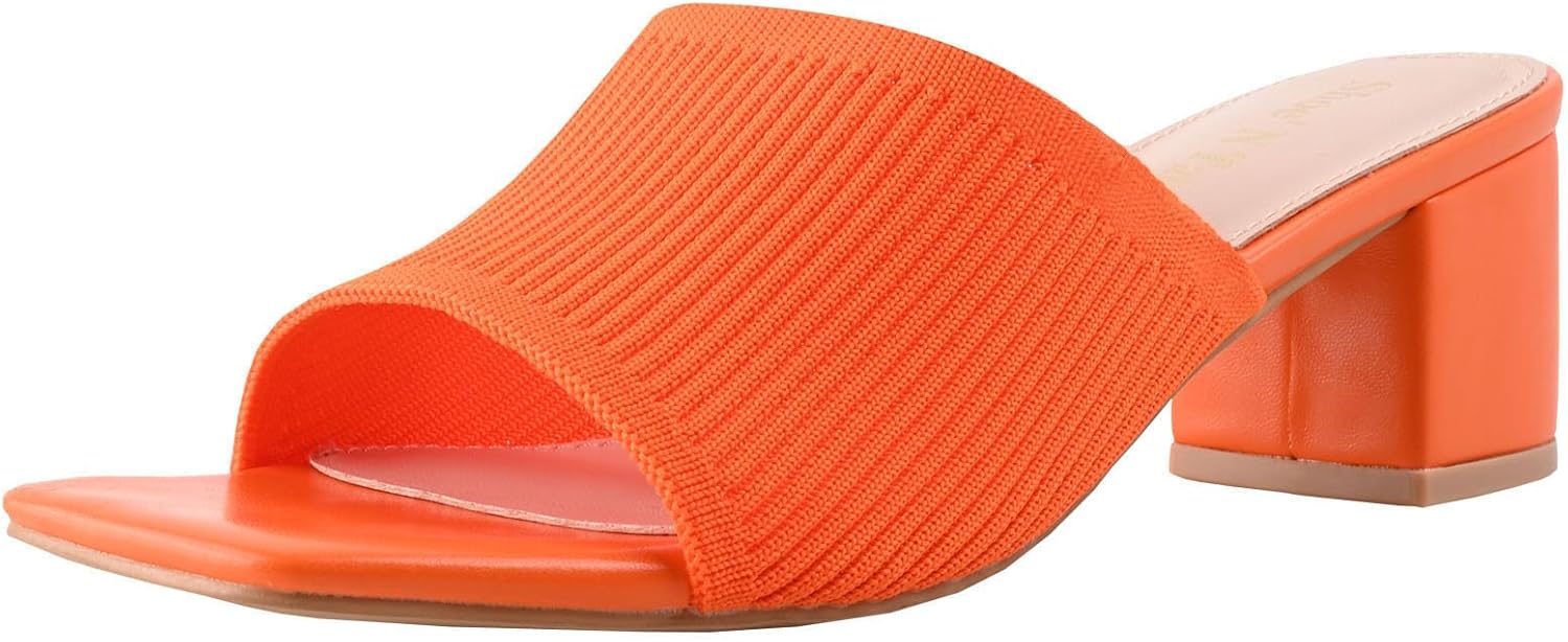 Shoe'N Tale Heeled Sandals, Special Square Open Toe Heeled Mules, Unique Chunky...