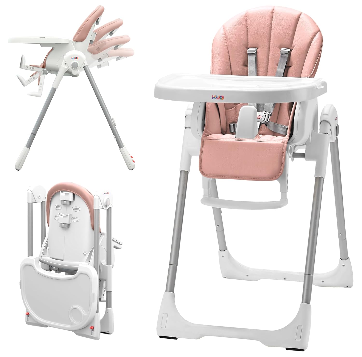 KÜB 3-in-1 Foldable Baby High Chair | 7 Height & 4 Recline Adjustable | Removabl...