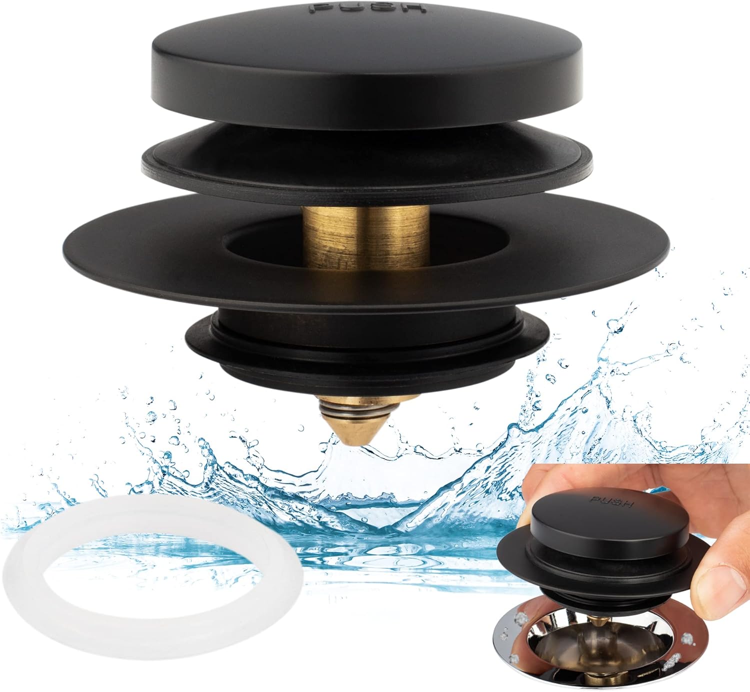 Artiwell Universal Tip Toe Bath Drain Stopper and Cover, Bathtub Drain Stopper,...