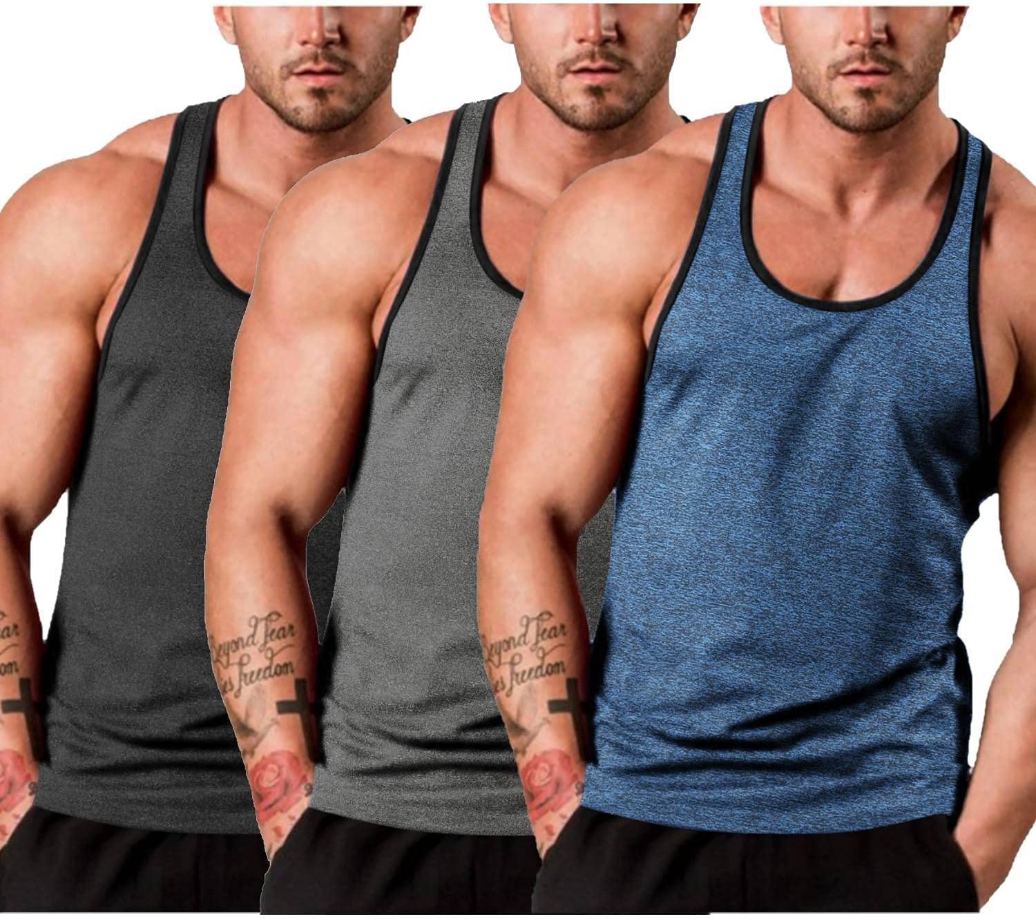 COOFANDY Men's Tank Tops, Special 3 Pack Gym Tank Tops for Workout, Innovative M...