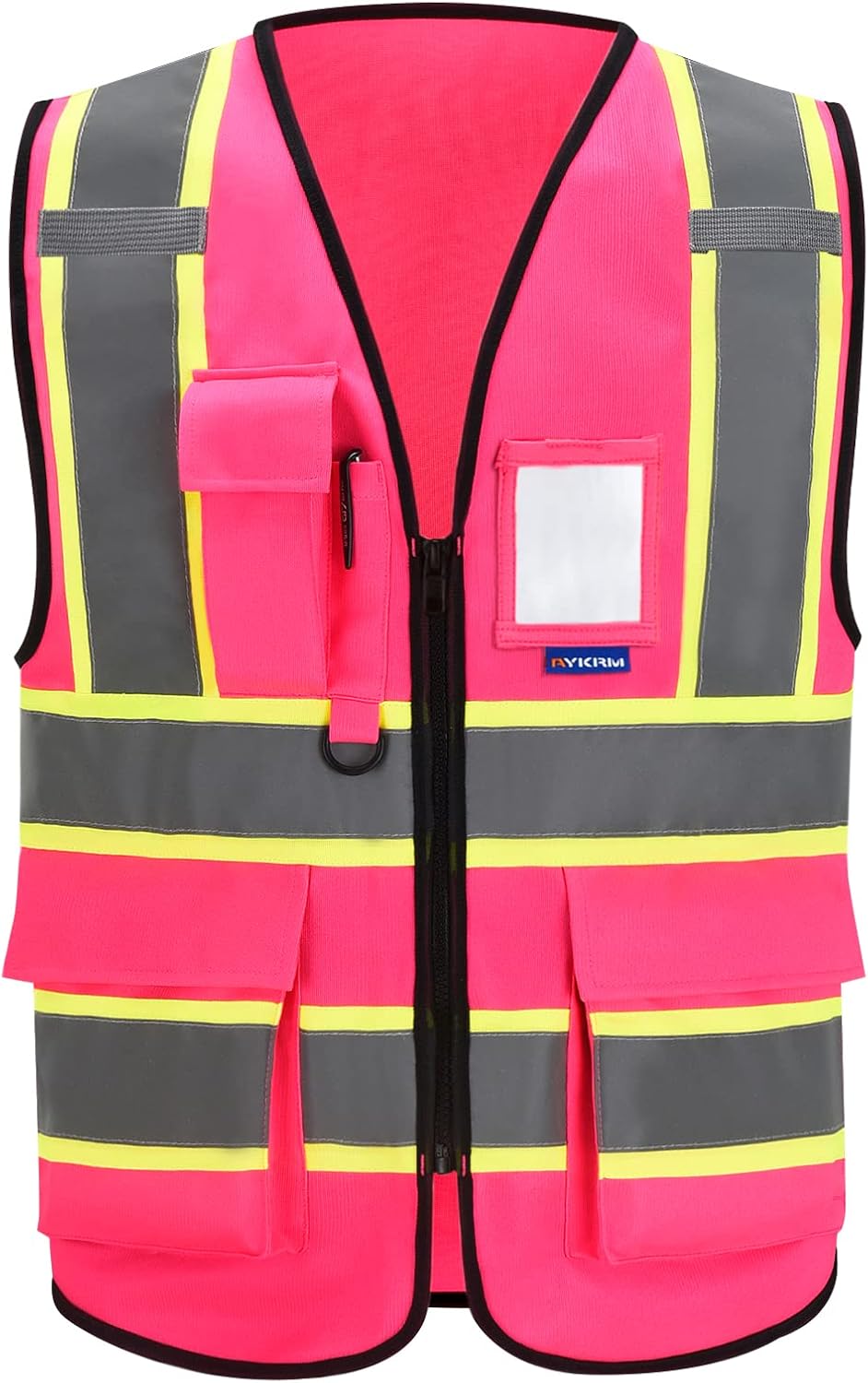 AYKRM 11 color High Vis Reflective Safety Vest for Women Men Security Pocket Zip...