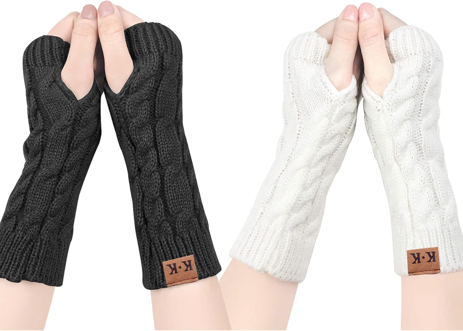 YONHEE Women Fingerless Gloves, Special Winter Wrist Warmers with Thumb Hole, In...