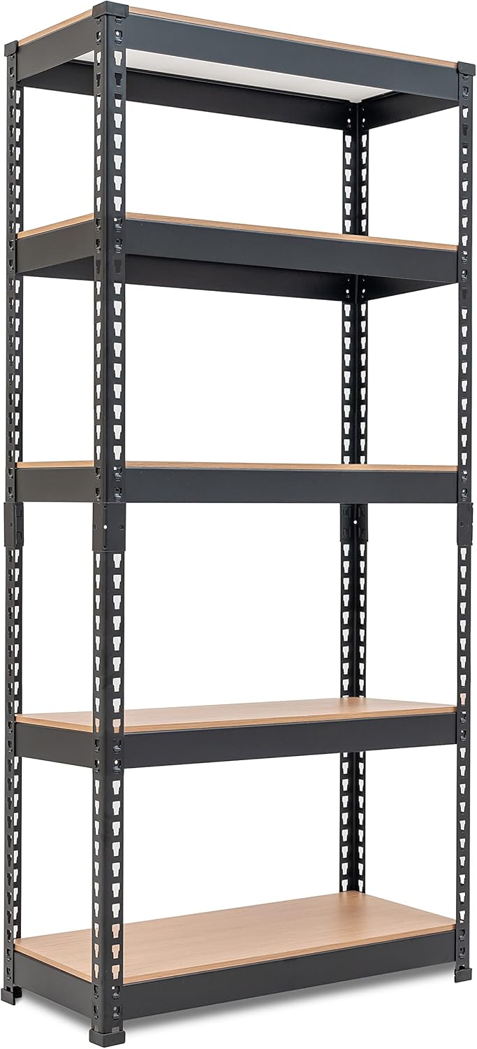 HOMEDANT 28"W x 12.3"D x 59.5"H 5-tier Boltless Metal Shelving Unit Adjustable G...