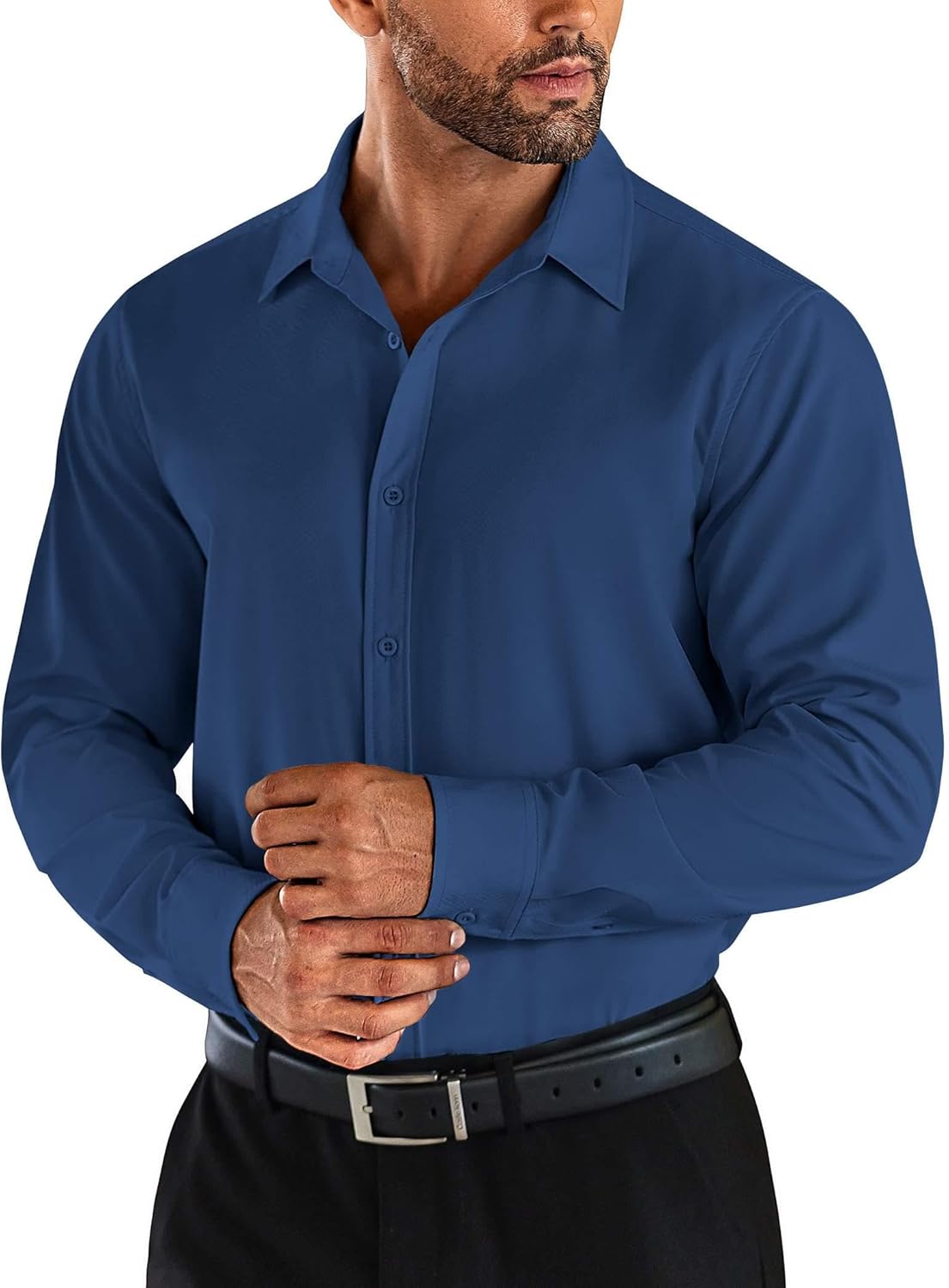 COOFANDY Men's Business Dress Shirts, Special Wrinkle Free Long Sleeve Dress Shi...