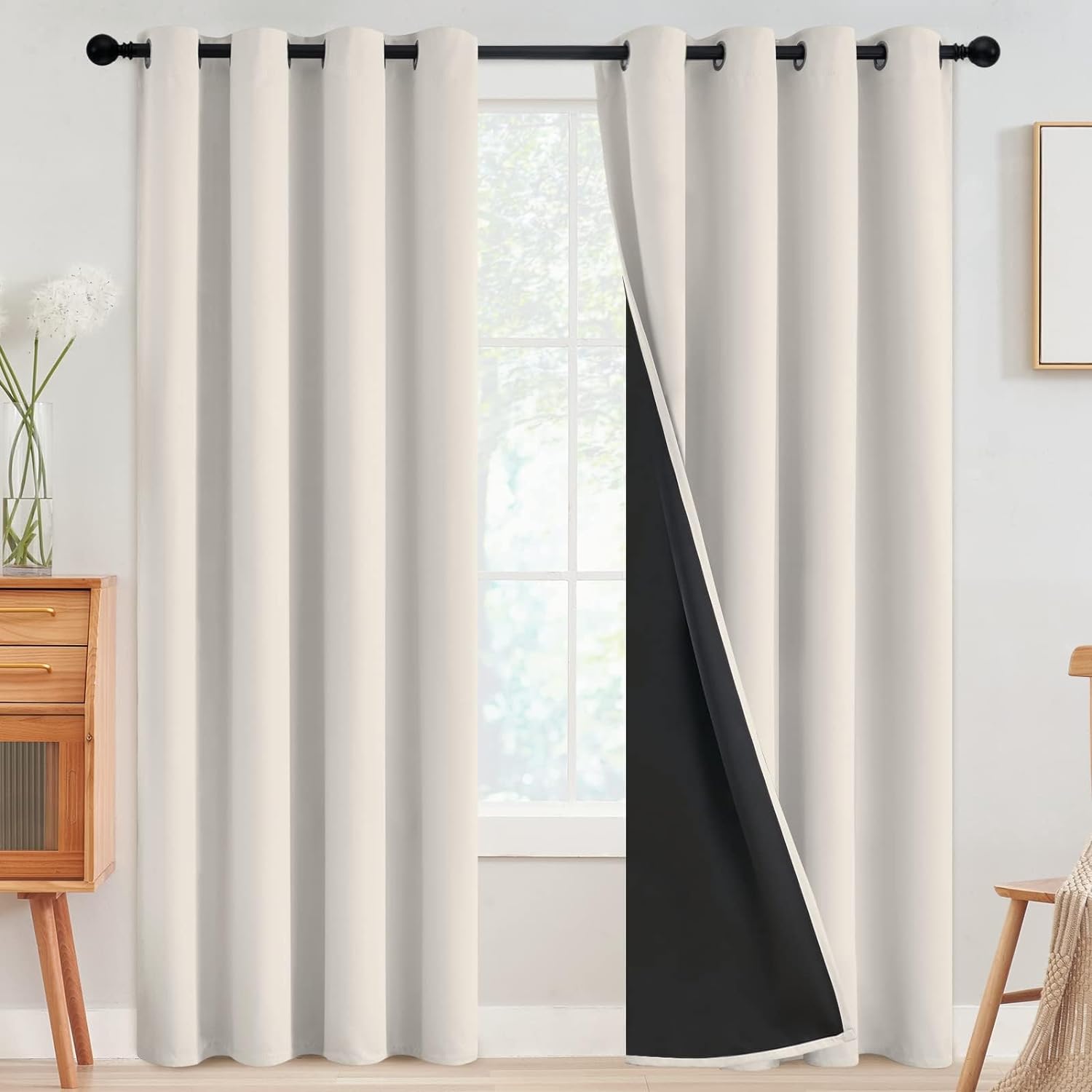 SimpleHome 100% Blackout Curtains for Bedroom,Thermal Insulated Grommet Window D...