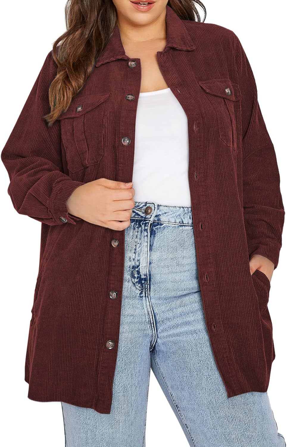 Eytino Womens Plus Size, Special Long Sleeve Button Down Boyfriend Shirts, Innov...