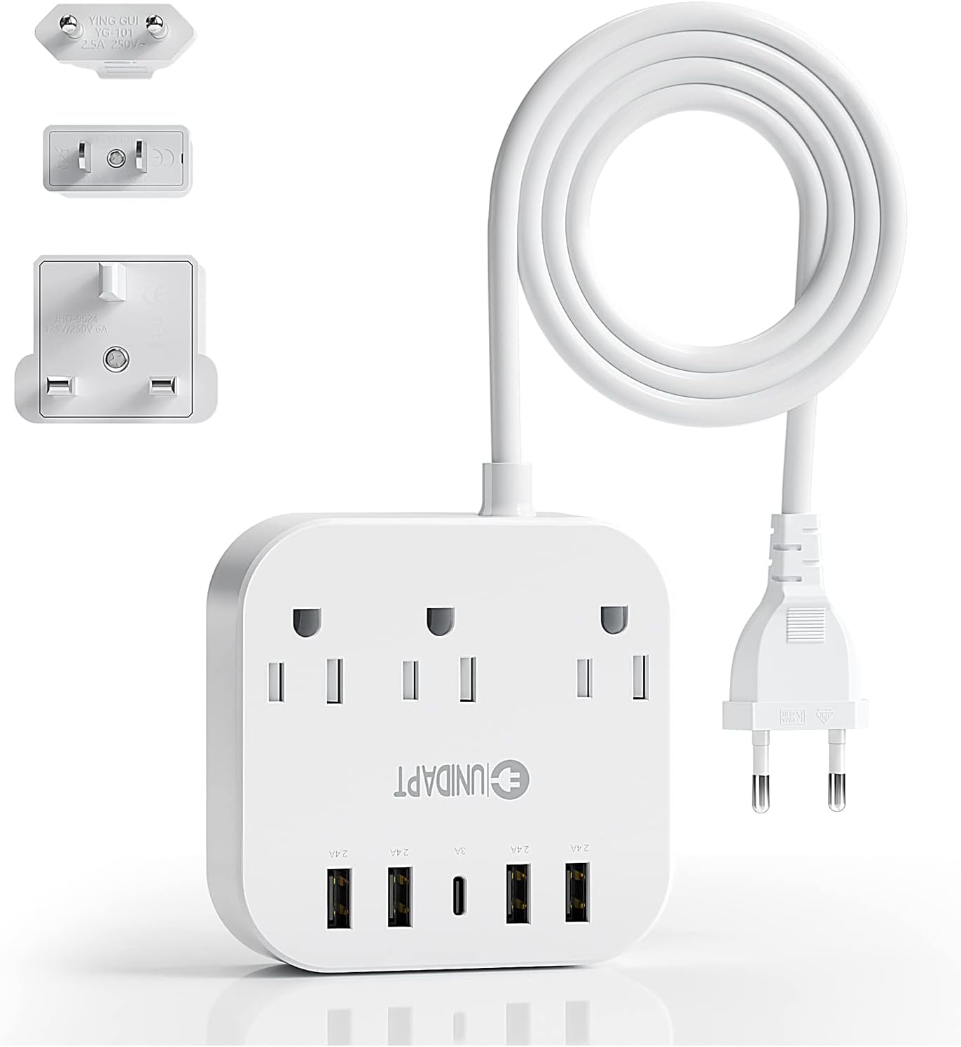 European Plug Adapter, Unidapt US to UK Europe Power Strip, Special Power Strip...