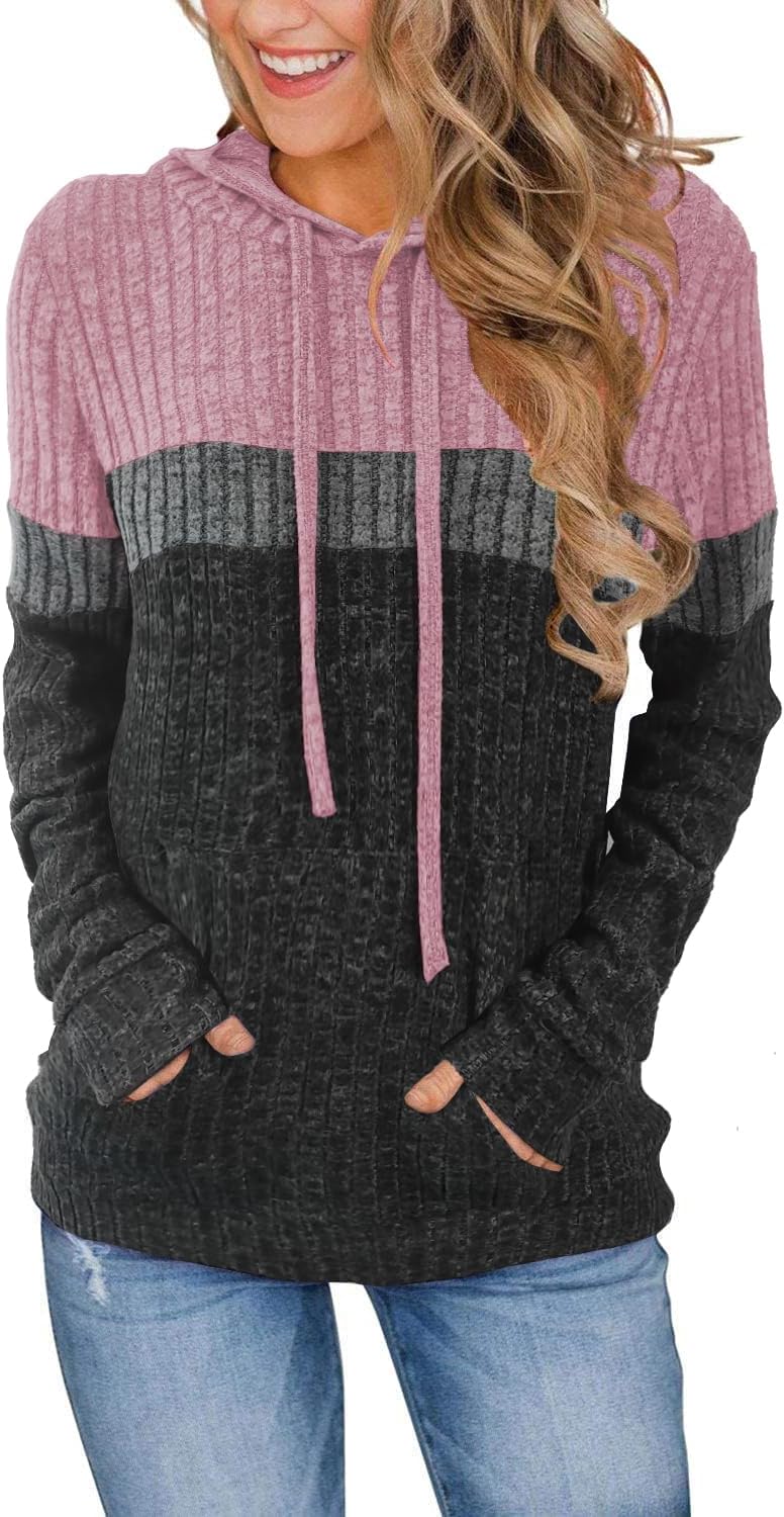 Sweaters for Women Fall Tops Long Sleeve Hoodie Ladies Sweatshirts Pullover Blou...