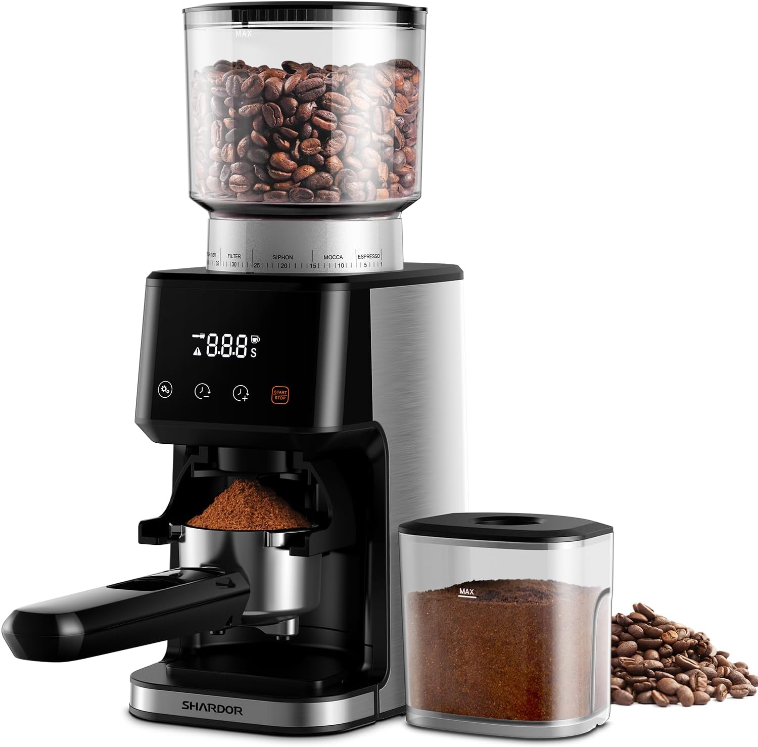 SHARDOR Conical Burr Coffee Grinder for Espresso with Precision Timer, Touchscre...
