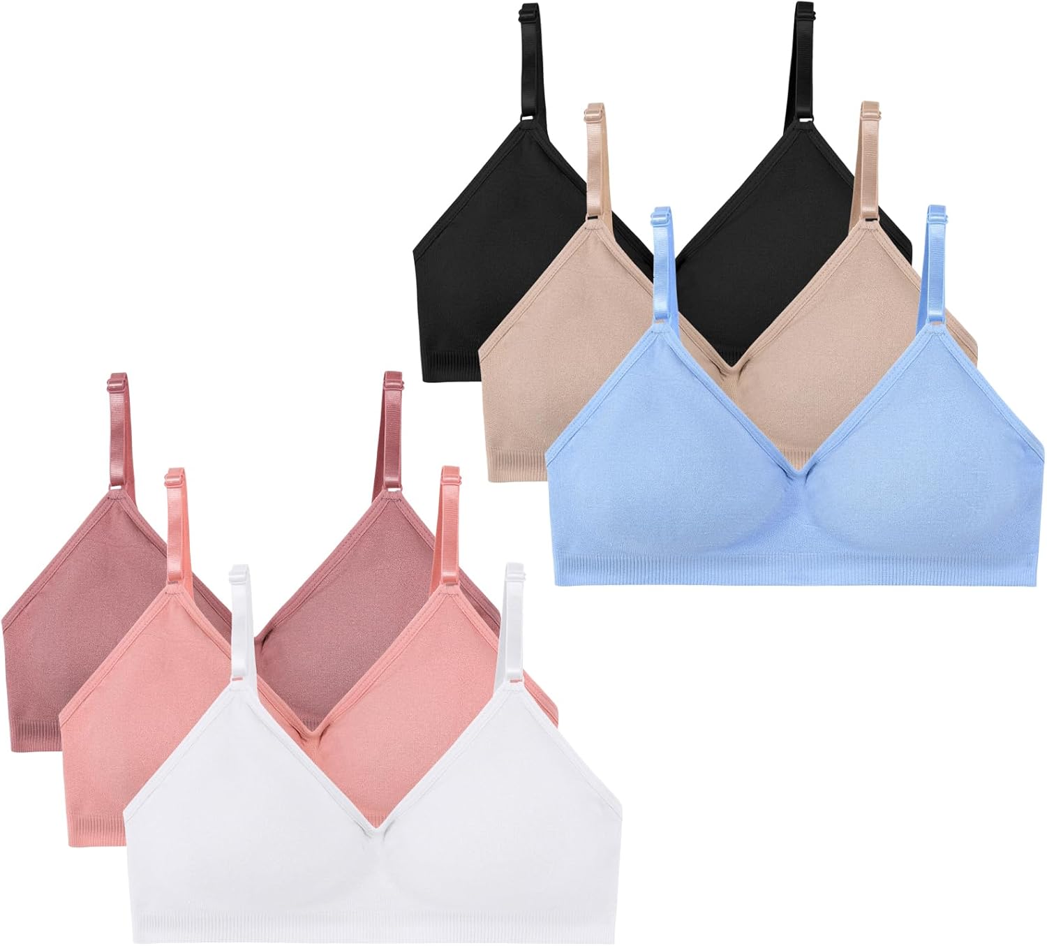 MIK-QUE Girls Seamless Training Bras, Special Sports Bras with Adjustable Straps...