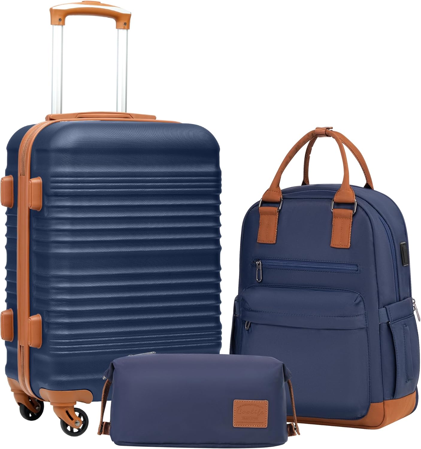 Coolife Luggage Set, Special 3 Piece Luggage Set Carry On Suitcase, Innovative H...