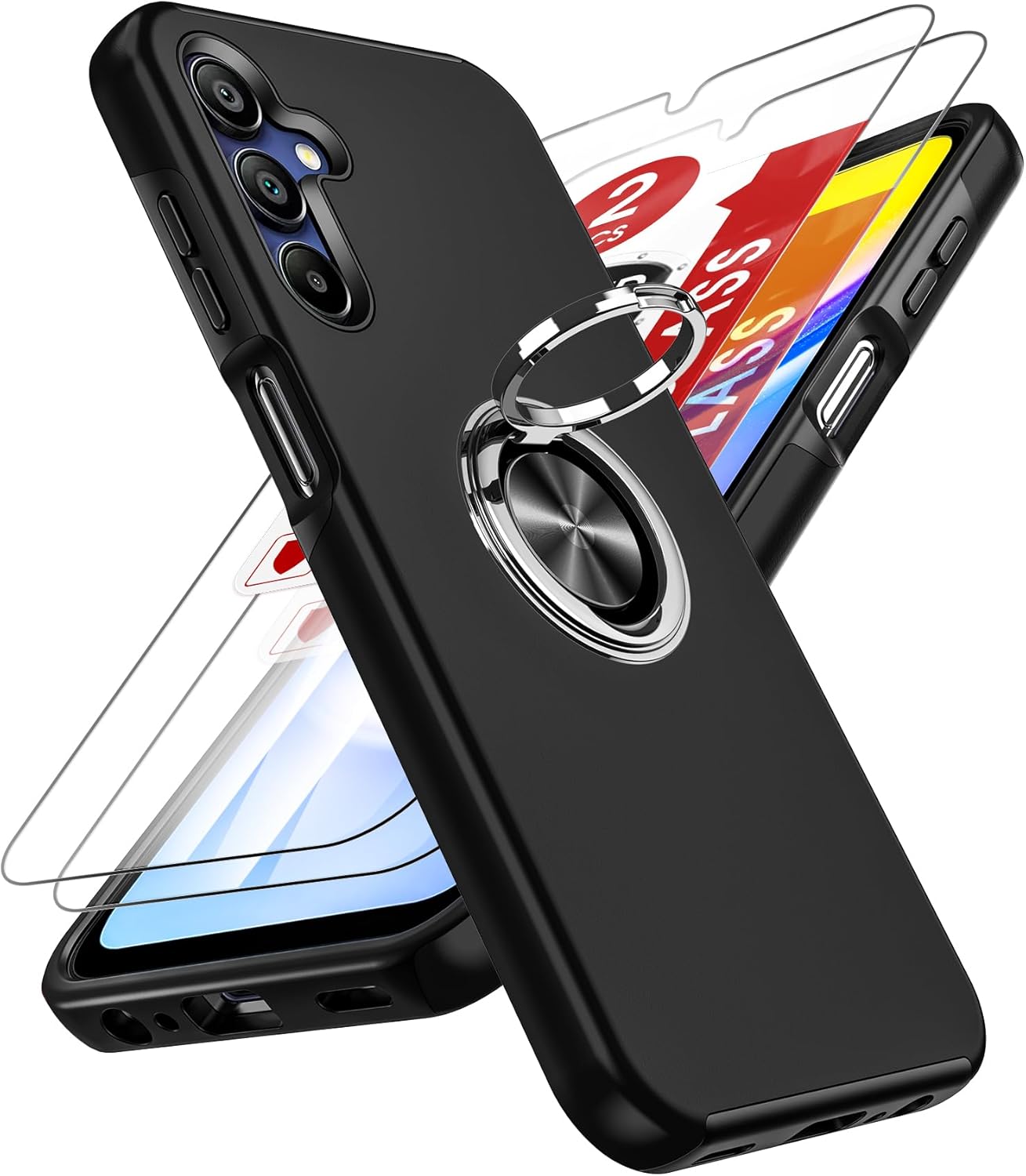 LeYi for Samsung Galaxy A15 4G/5G Case: and 2 Tempered Glass Screen Protector, w...