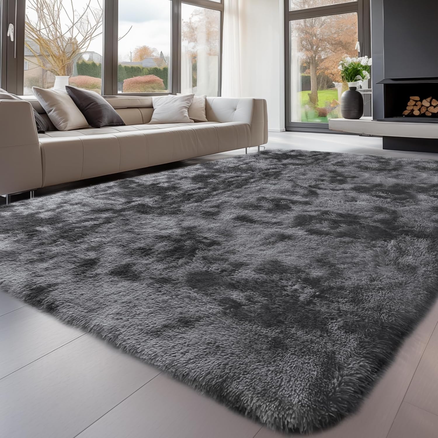 Sour Lemon Area Rugs, Unique Large Area Rug Shag Carpet, Affordable Soft Plush F...
