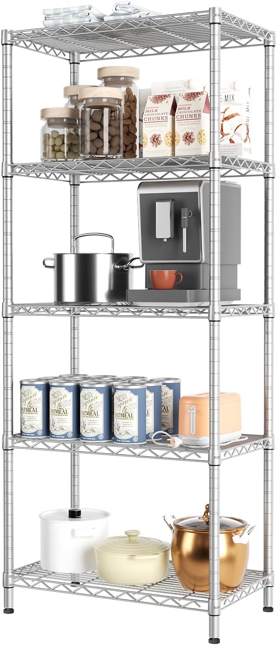 SINGAYE 5 Tier Storage Rack Wire Shelving Unit Storage Shelves Metal for Pantry...