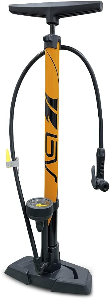 BV Bicycle Pump Durable Bike Floor Pump 17/24 inch Smart Valve Head, 160 psi, Au...