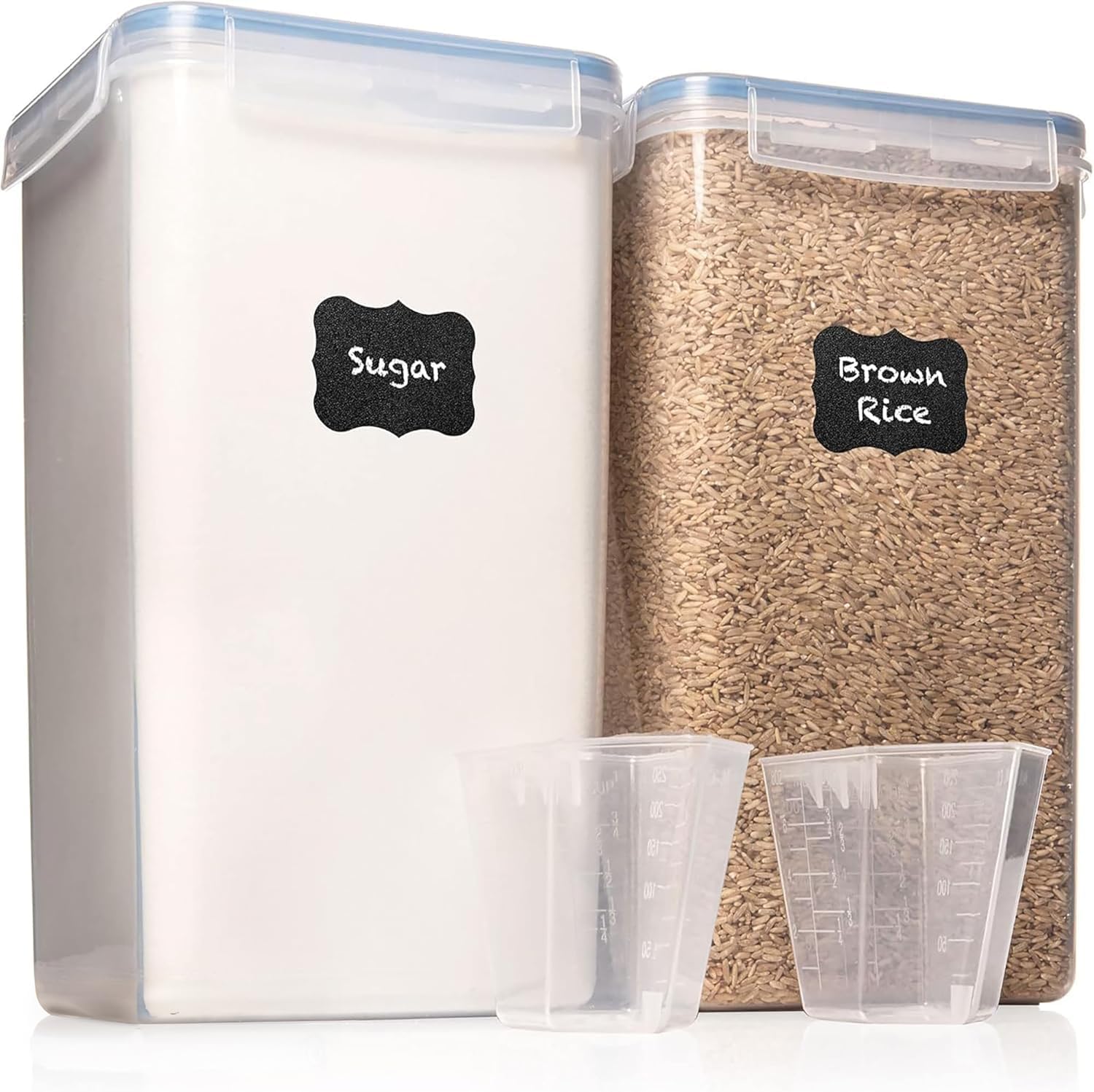 WHITE FEATHER SUPPLIES 2 PC [6.5L / 220 Oz] Large Flour Sugar Storage Containers...