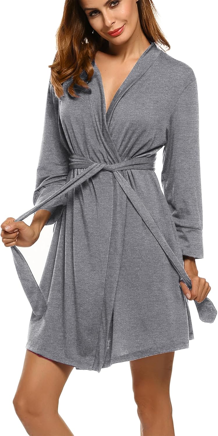 HOTOUCH Womens Robe, Special Lightweight Cotton Robes, Innovative Short Knit Bat...