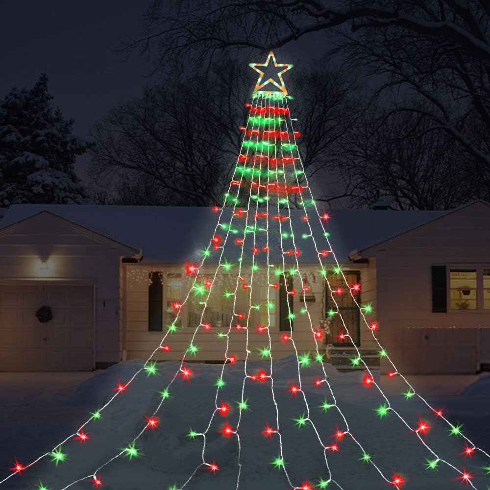 Christmas Decorations Star Light, 16.4Ft 320 LED Christmas String Lights with 13...